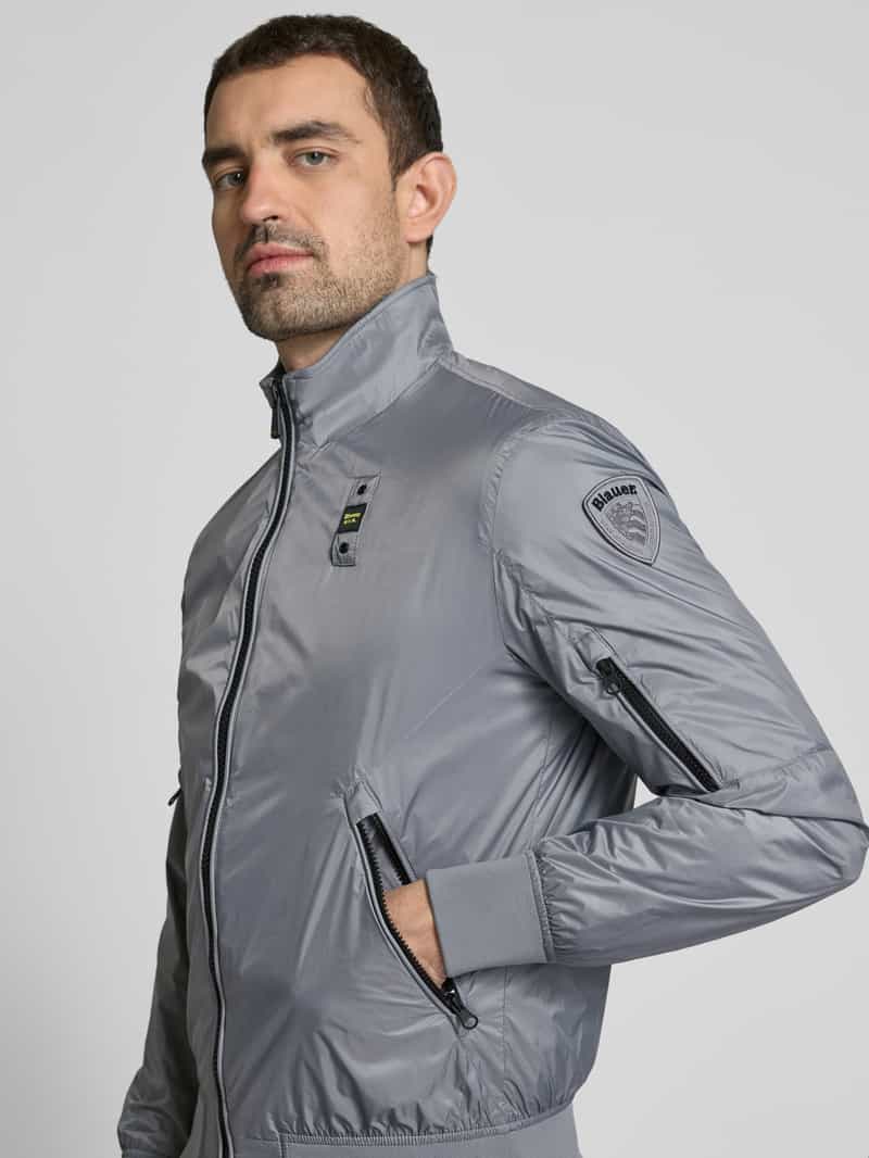 Blauer Usa Bomberjack met ritszakken model 'BRAHMS'