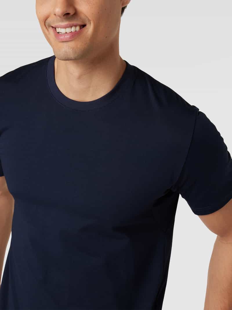 mey Slim fit T-shirt met siernaden vochtregulerend