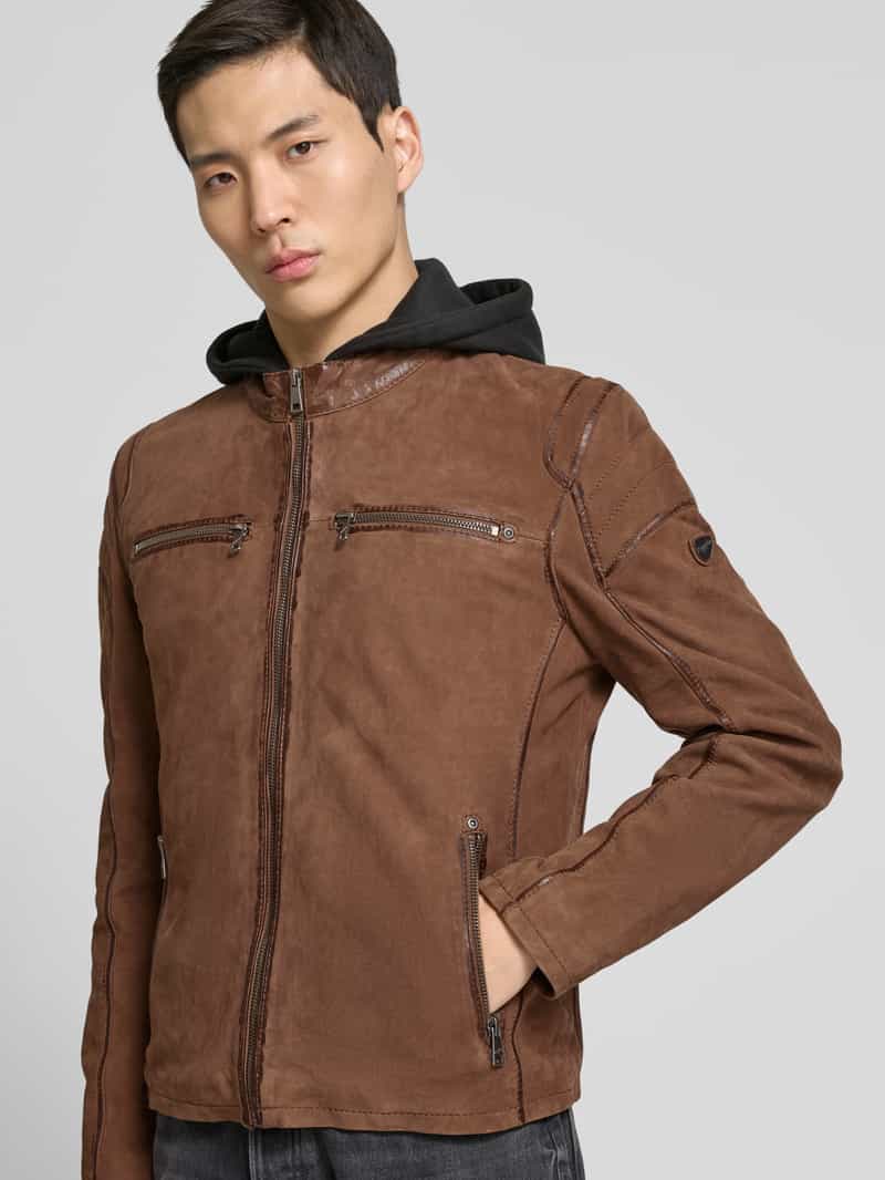 gipsy Leren jack met capuchon model 'Jalon'
