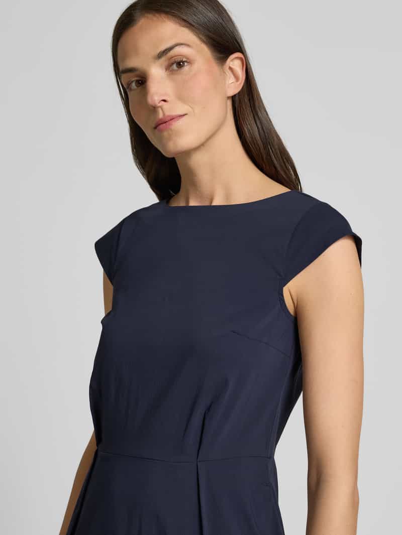 MORE & MORE Midi-jurk met kapmouwen en ronde hals