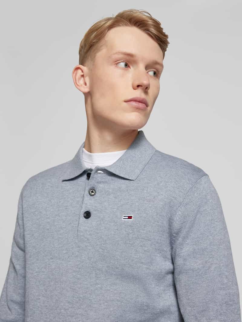 Tommy Jeans Slim fit gebreide pullover met logostitching