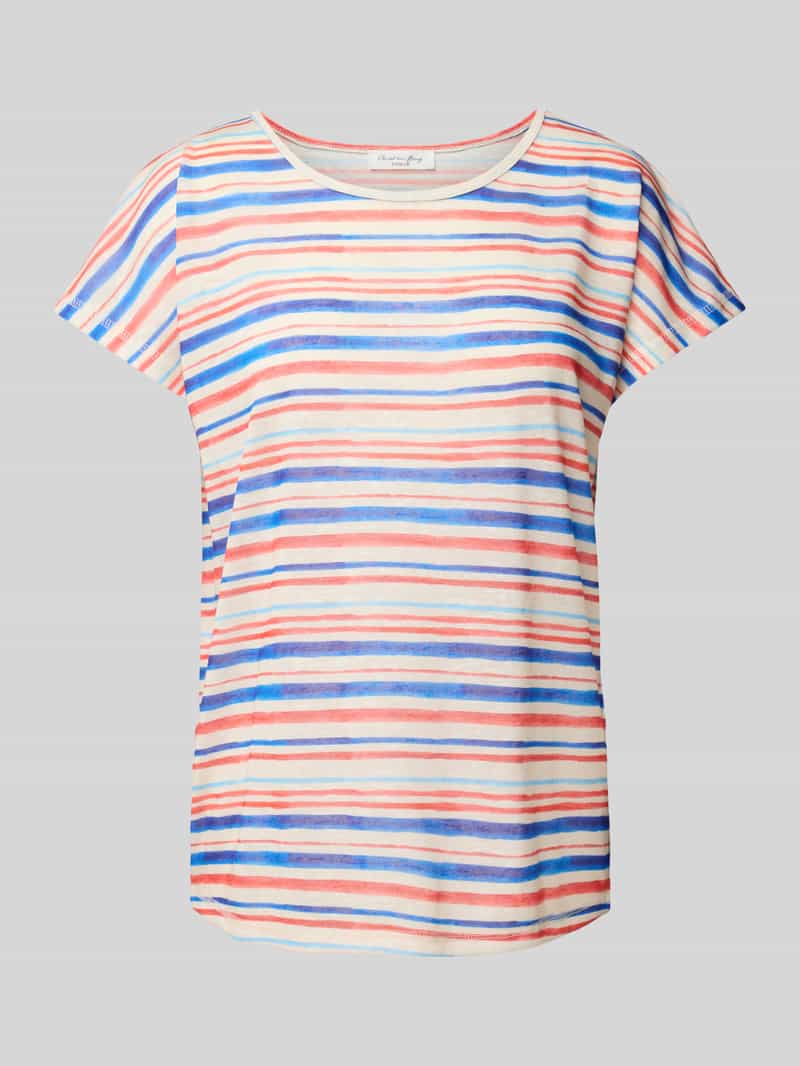 Christian Berg Woman T-shirt met geribde ronde hals