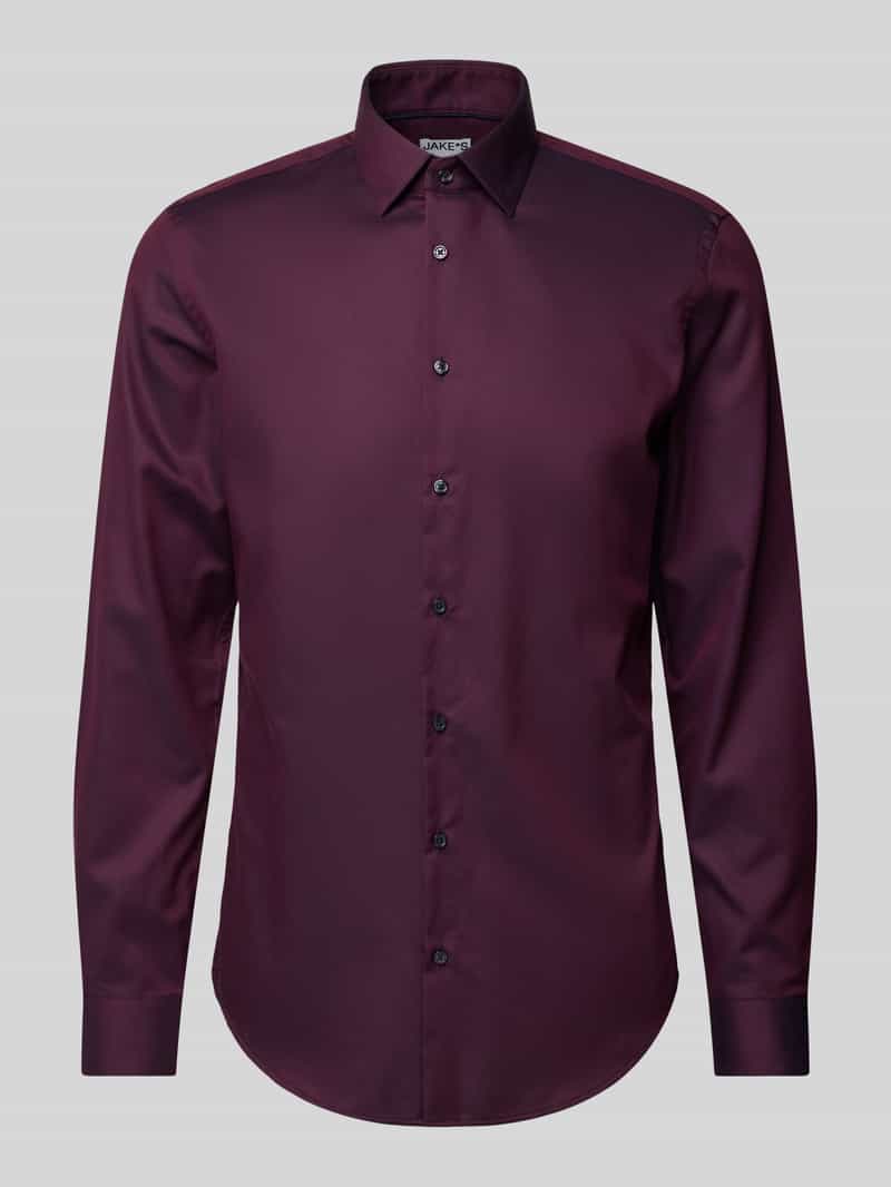 Jake*s Slim fit zakelijk overhemd met kentkraag