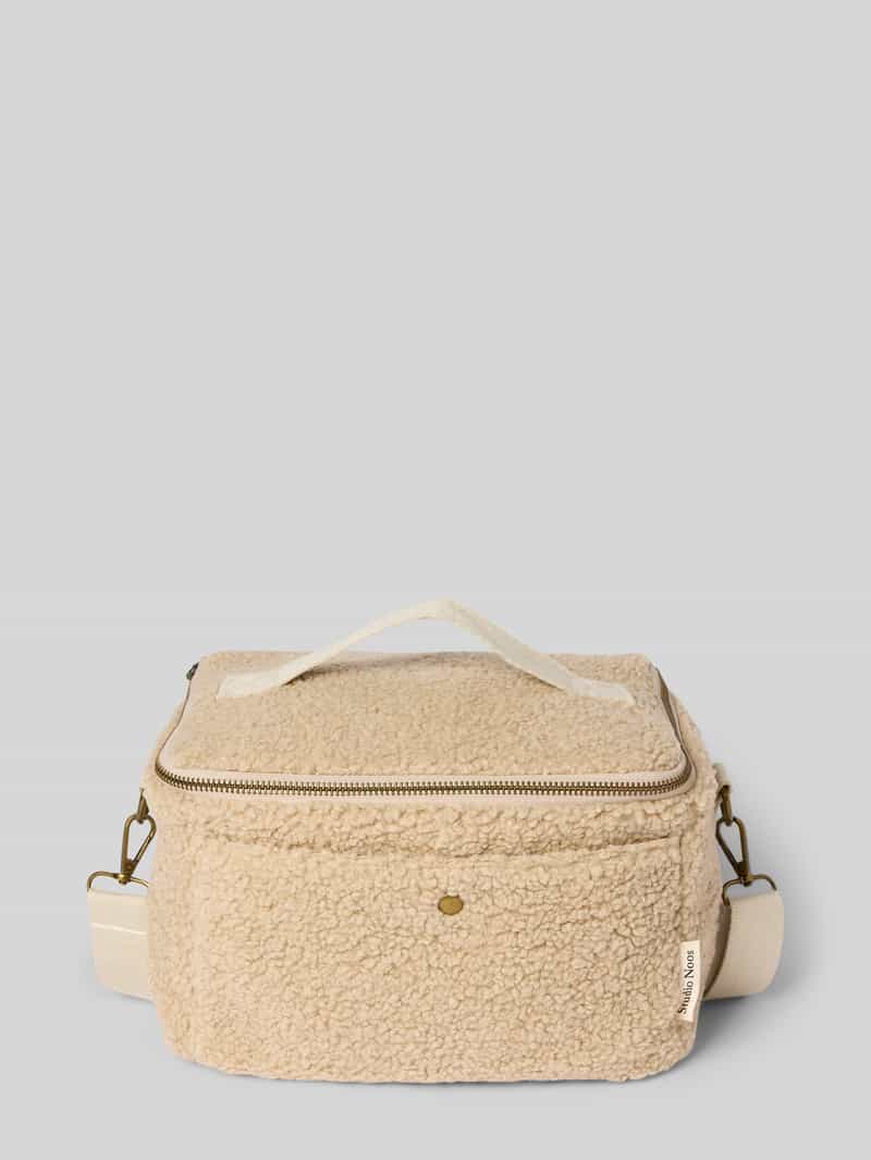 STUDIO NOOS Koeltas met labeldetail model 'Ecru Teddy Cooler Bag'