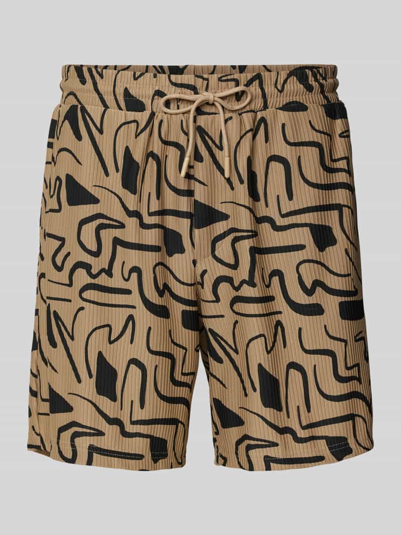 Only & Sons Korte regular fit broek met structuurmotief model 'TEL'