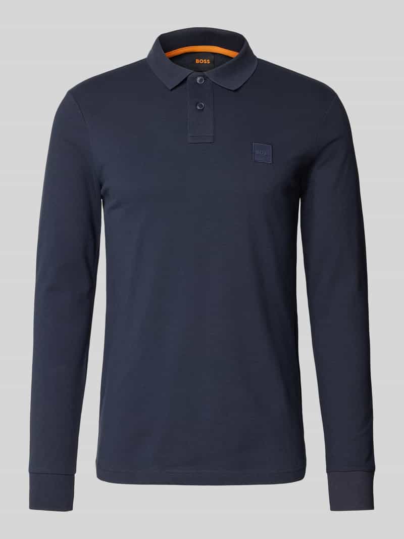 Boss Passerby polo met lange mouw donkerblauw, foto 7