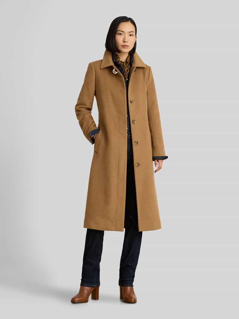 Lauren Ralph Lauren Regular fit lange jas van wolmix met wol en kasjmier
