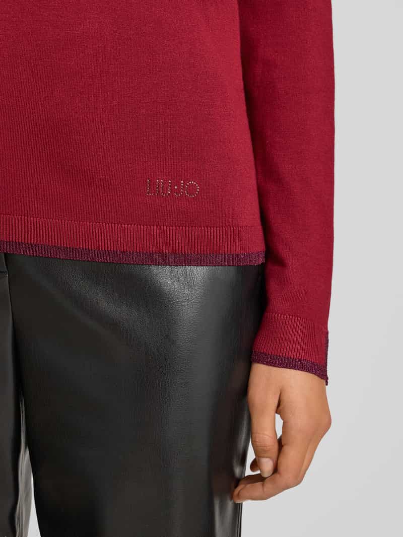 Liu Jo White Pullover met V-hals en effectgaren