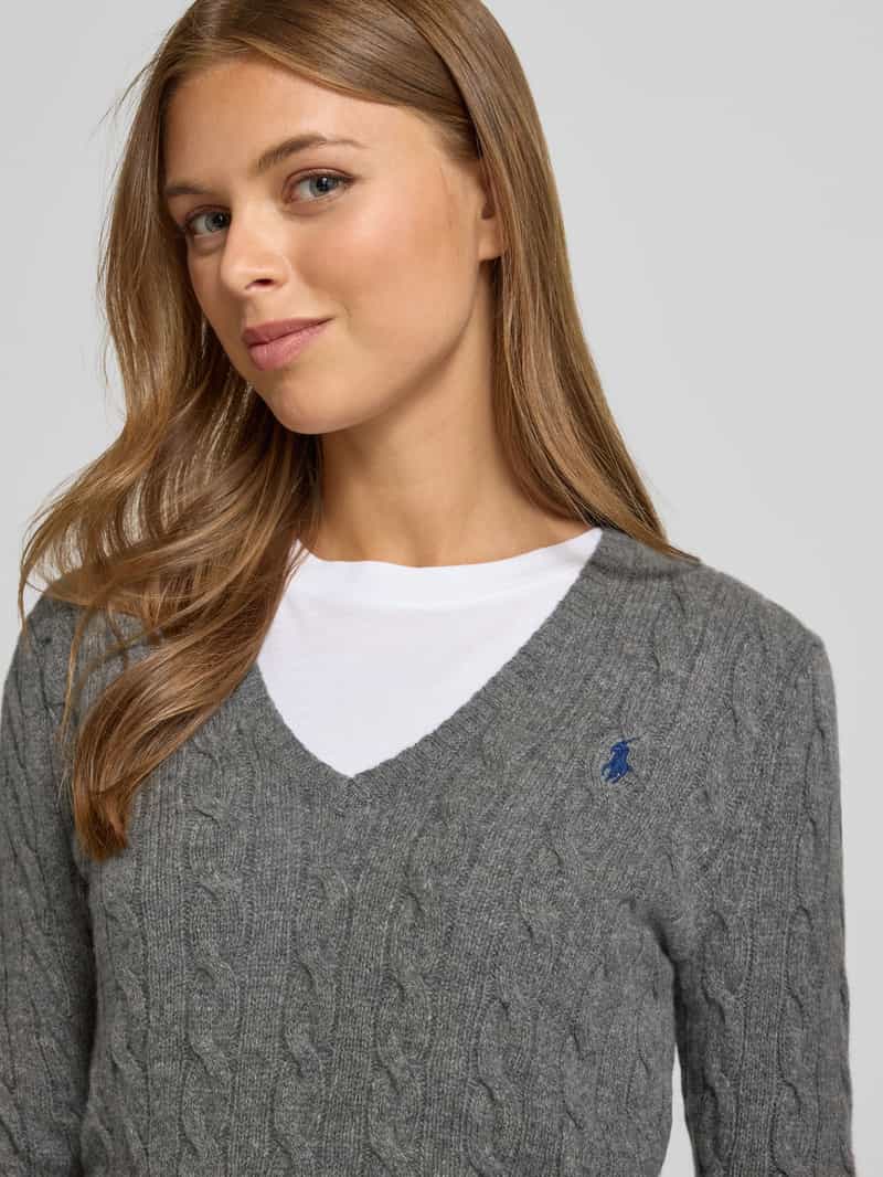 Polo Ralph Lauren Shirt met lange mouwen in gebreide look met kasjmier model 'KIMBERLY'