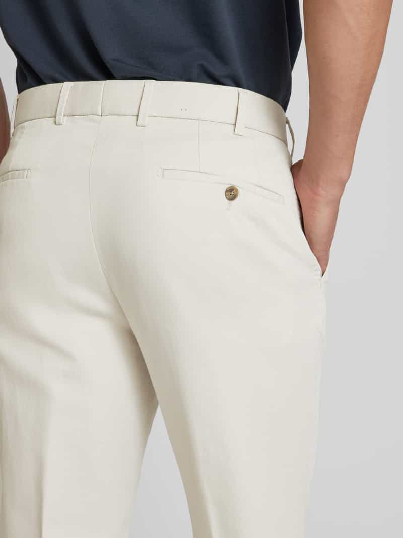 hiltl Slim fit broek met persplooien model 'Porter'