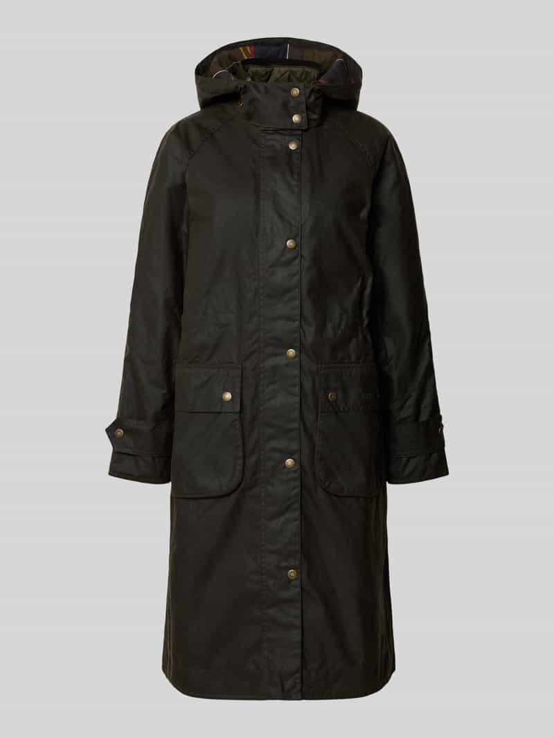 Barbour Regular fit gewaxte lange jas in 2-in-1-look met afneembare capuchon model 'LONG CANNICH'