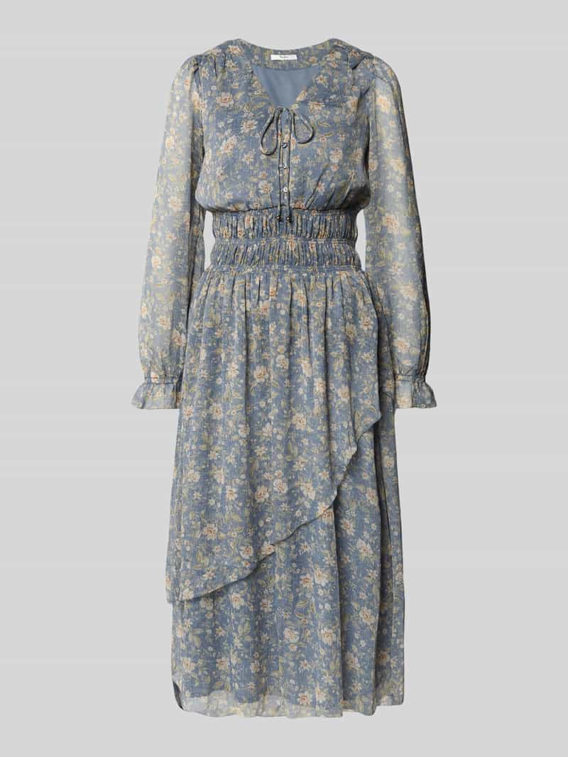 Pepe Jeans Getailleerde chiffon jurk met all-over bloemenmotief model 'LIVY DRESS'