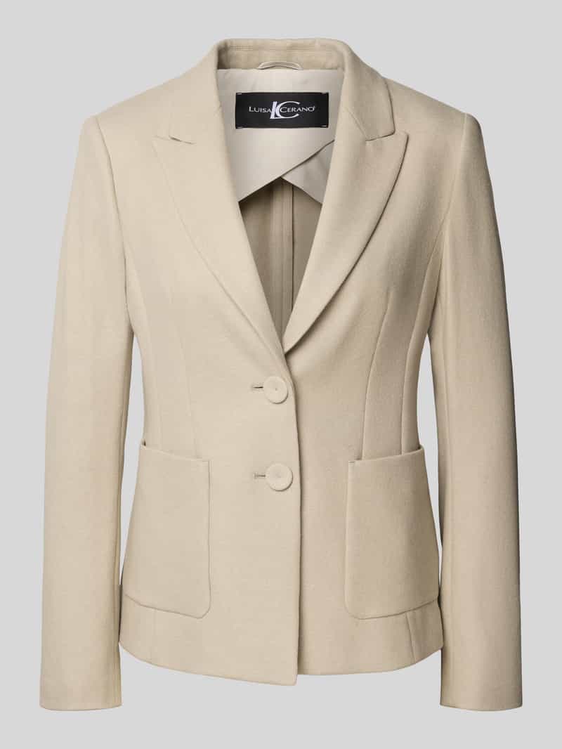 LUISA CERANO Slim fit blazer van wolmix met reverskraag