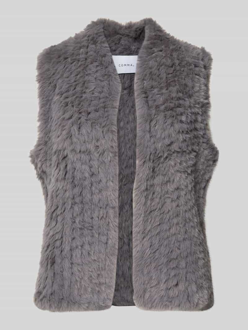 comma Gilet met imitatiebont