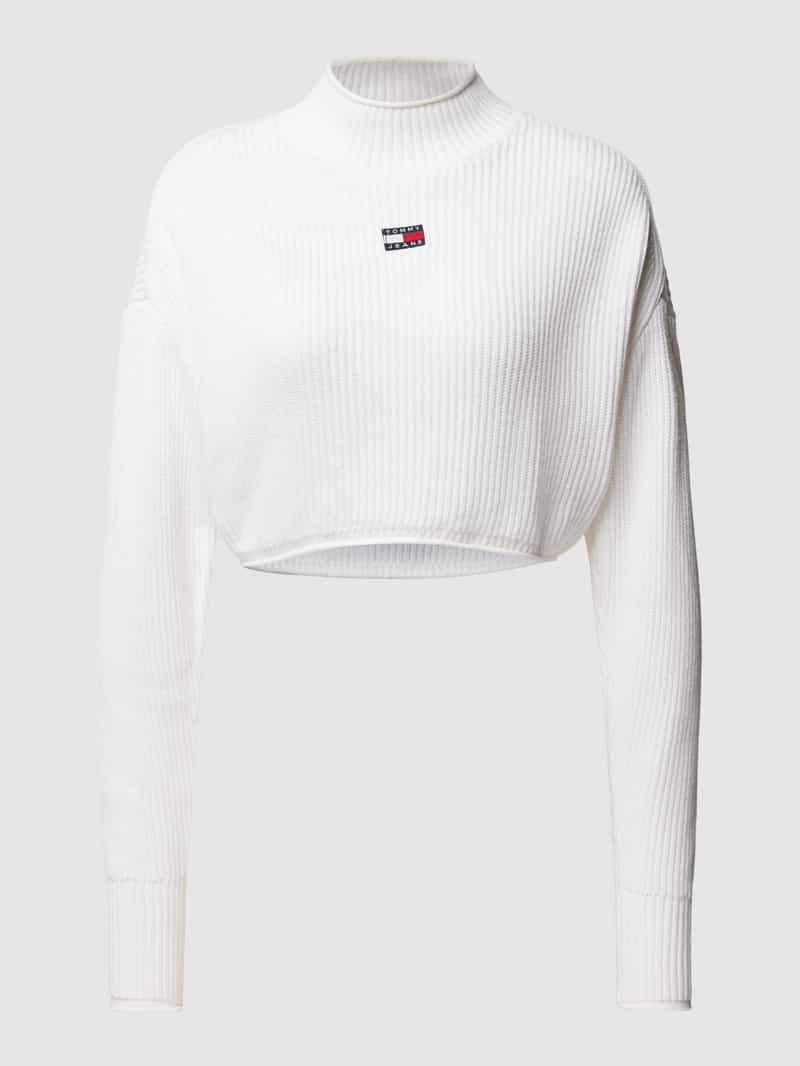 Tommy Jeans Korte gebreide pullover met labelpatch