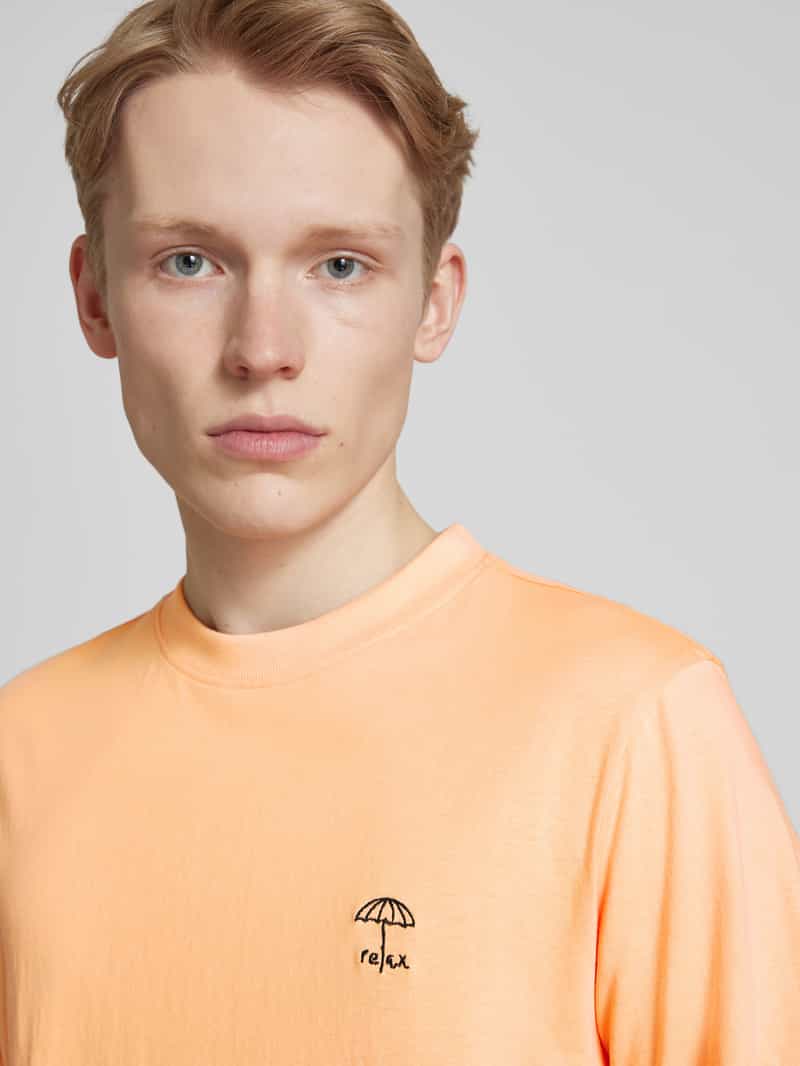Blend T-shirt met geribde ronde hals model 'JENS'