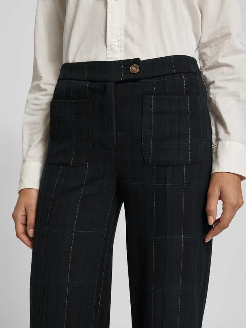 Ichi Straight leg stoffen broek met steekzakken model 'KATE'