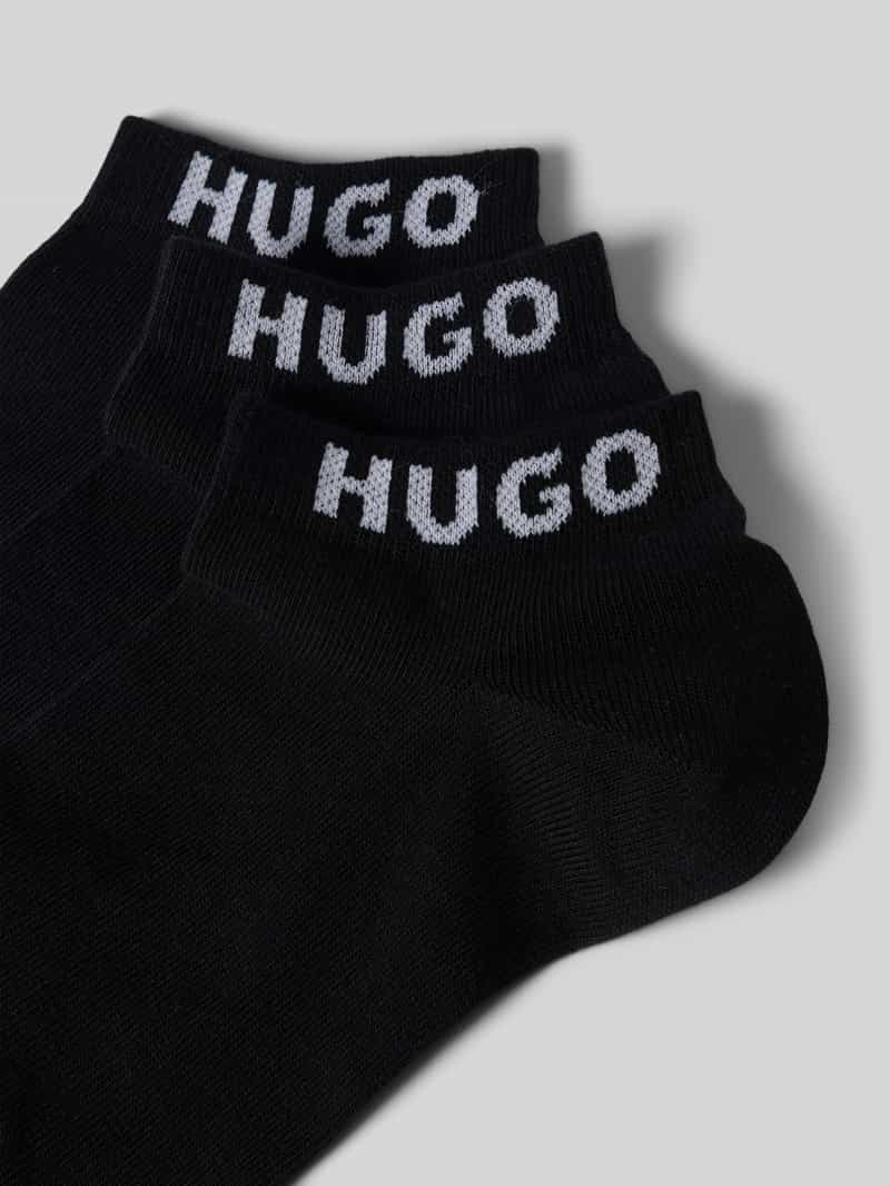 HUGO Sneakersokken met labeldetail in een set van 3 paar