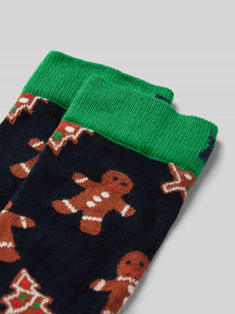 Happy Socks Sokken met labelopschrift model 'Gingerbread'