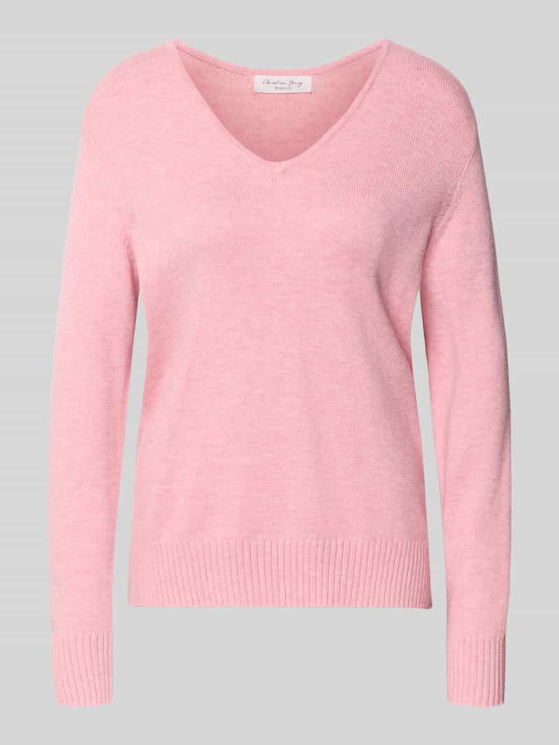Christian Berg Woman Gebreide pullover van viscosemix met V-hals