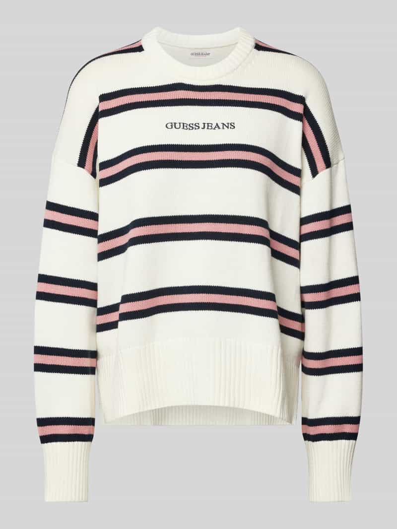 Guess Jeans Oversized gebreide pullover met labelstitching