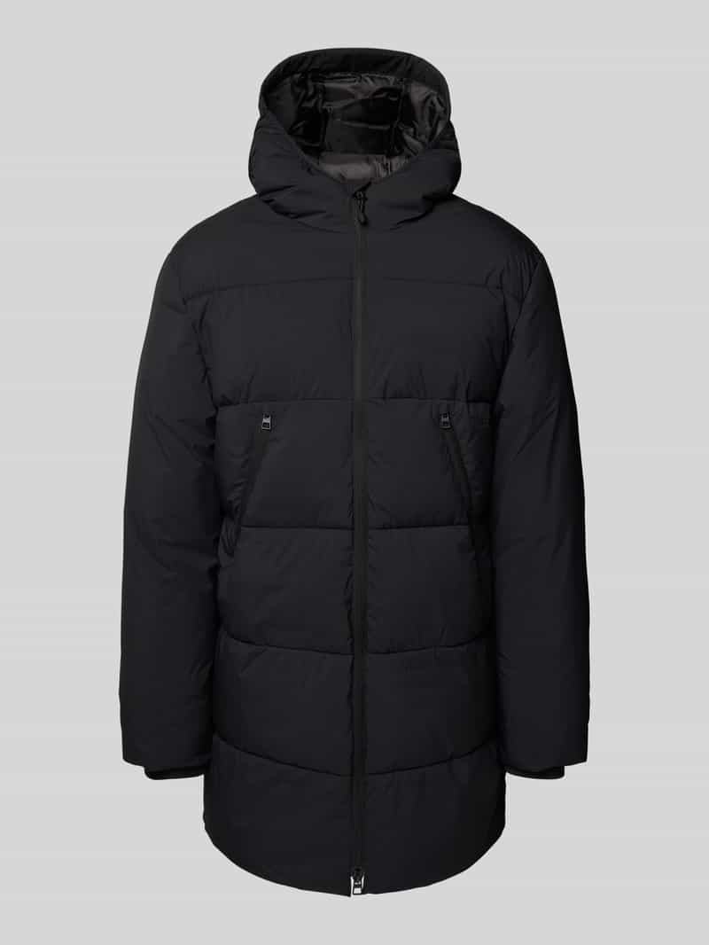 Tom Tailor Denim Regular fit gewatteerde lange jas met capuchon