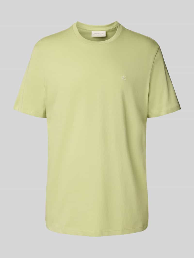 Calvin Klein Jeans T-shirt met geribde ronde hals