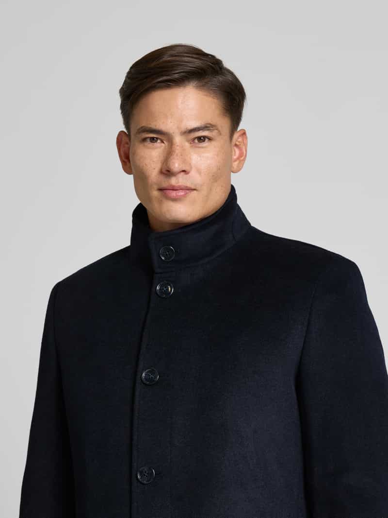 Christian Berg Men Regular fit lange wollen jas met viscose