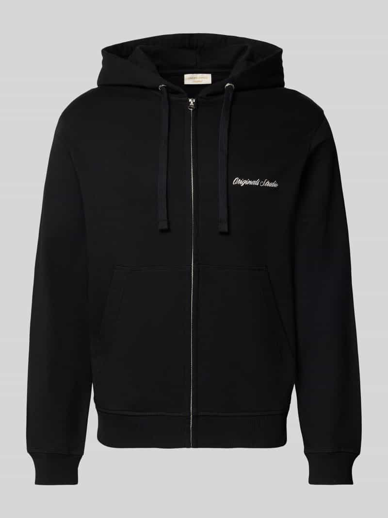jack & jones Sweatjack met kangoeroezak en ritssluiting