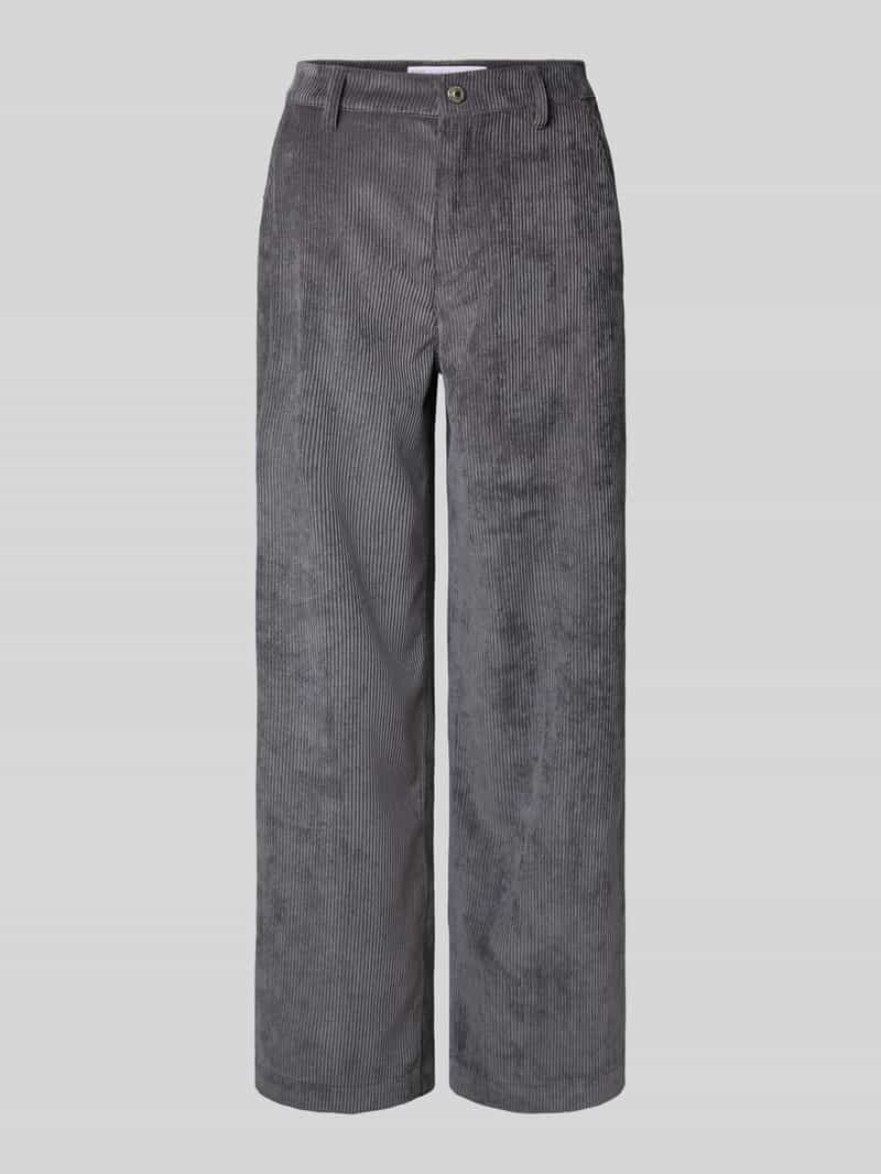RAFFAELLO ROSSI Straight leg corduroy broek met ceintuurlussen model 'YUKI'