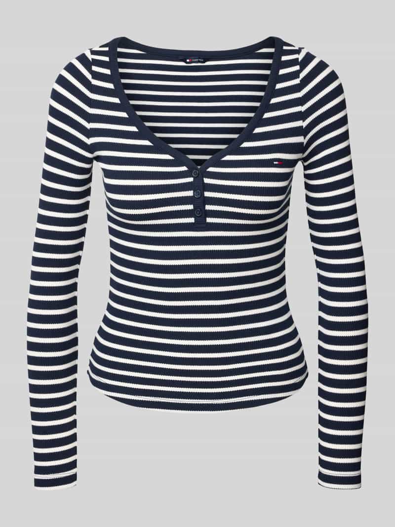 Tommy Jeans Slim fit shirt met lange mouwen van katoenmix