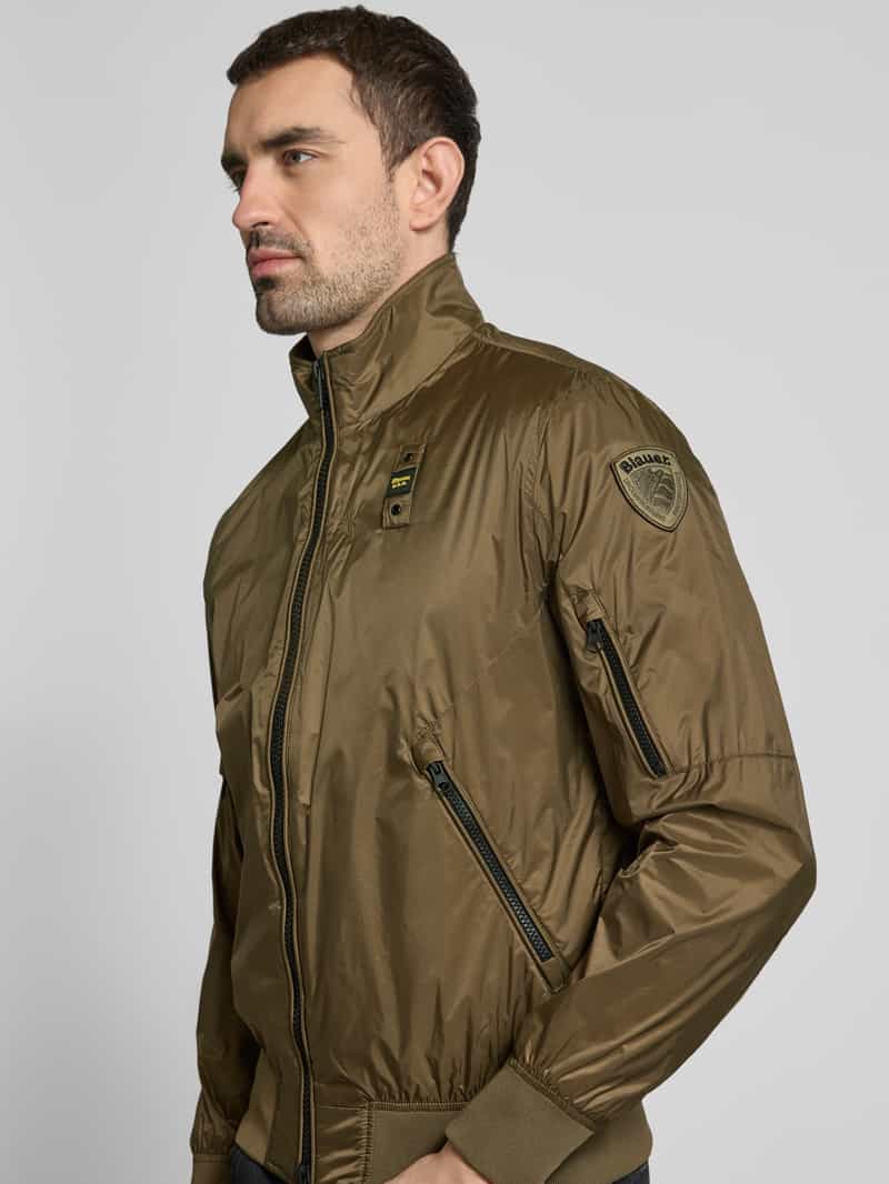Blauer Usa Bomberjack met ritszakken model 'BRAHMS'