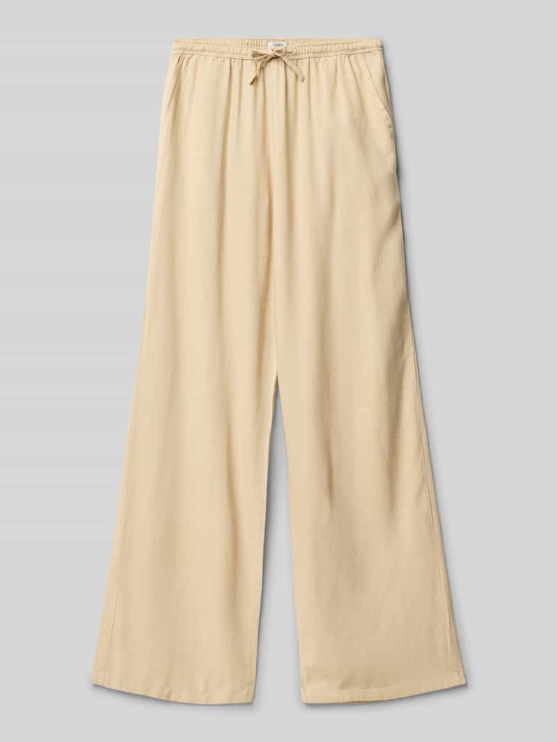 Garcia Wide leg stoffen broek van vicosemix met elastische band