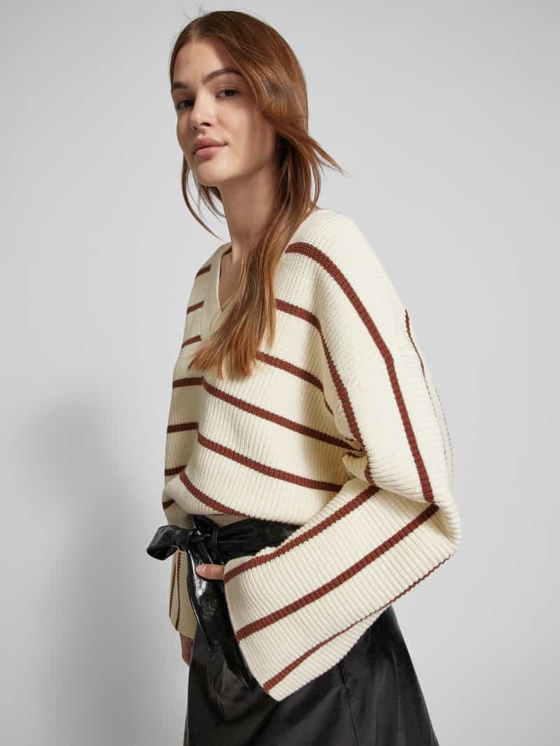 Gestuz Gebreide pullover met extra brede schouders model 'Seba'