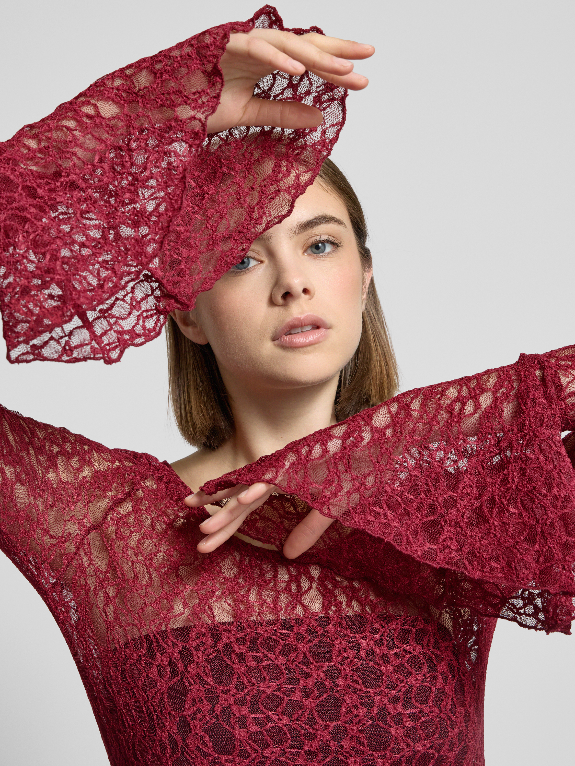 Noisy May Shirt met lange mouwen in semi-transparant design model 'FRANCIE'