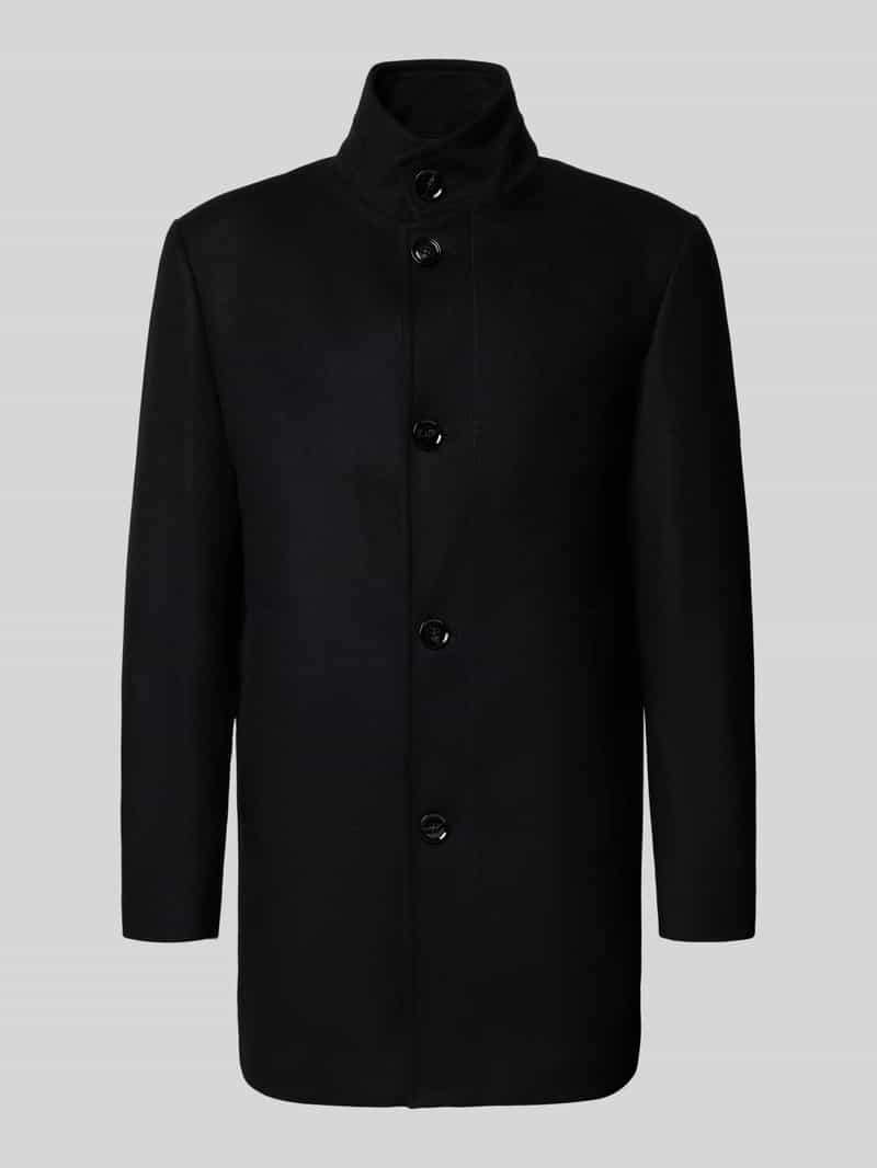 Strellson Regular fit lange wollen jas met opstaande kraag met knoopsluiting model 'FINCHLEY'