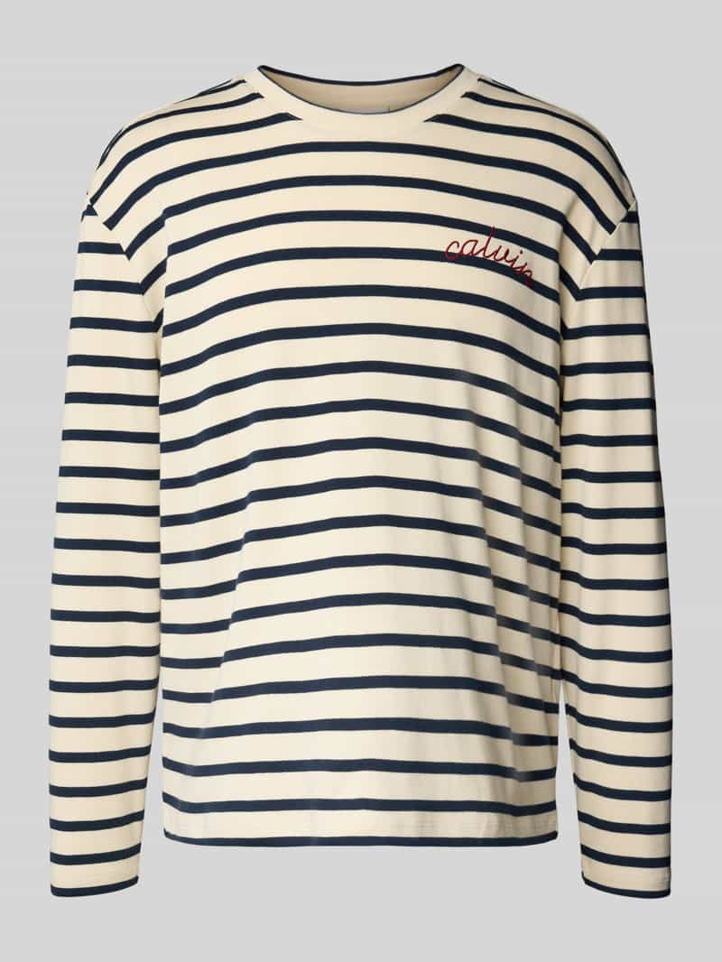 Calvin Klein Jeans Shirt met lange mouwen labelstitching en ronde hals