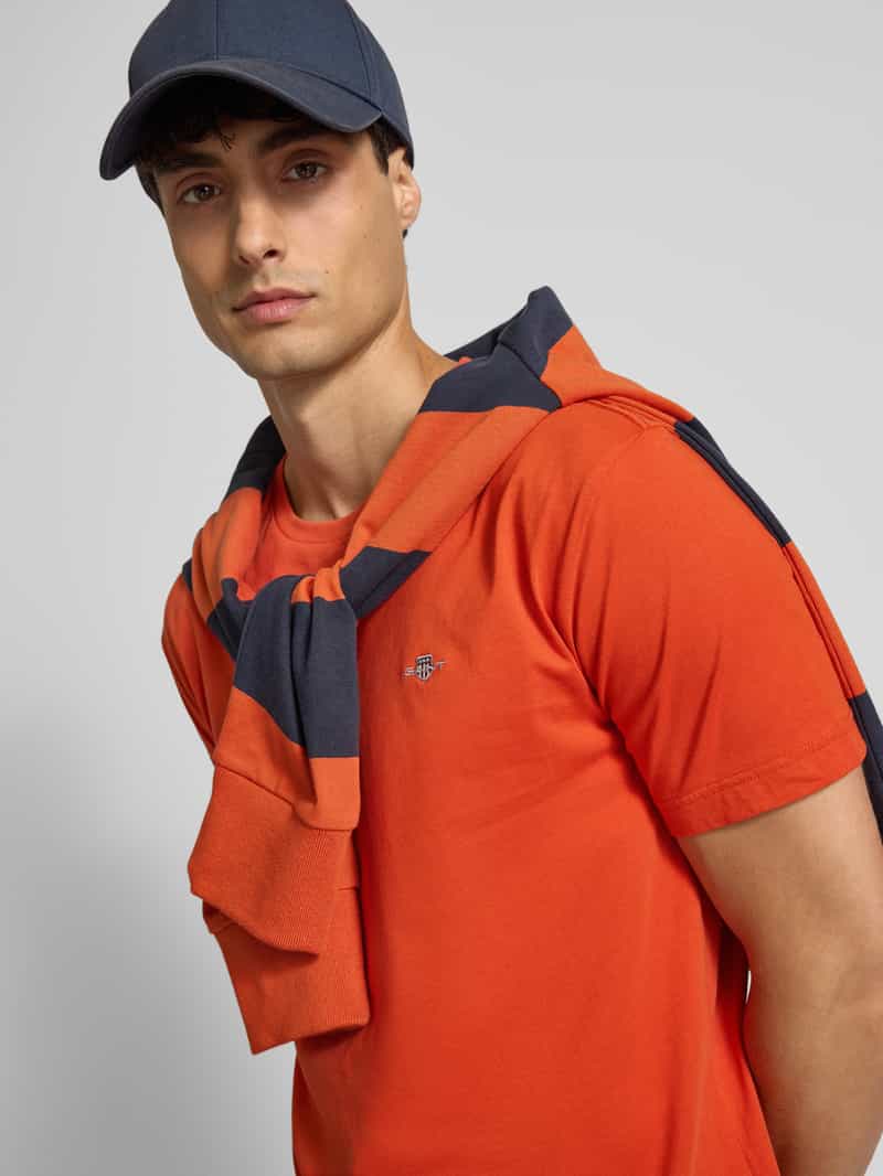 Gant Regular fit T-shirt met labelstitching