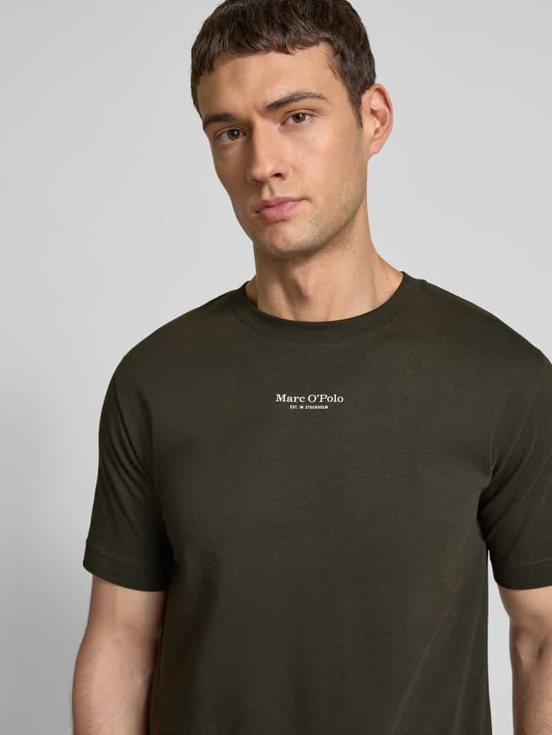 Marc O'Polo Regular fit T-shirt van puur katoen met labelprint