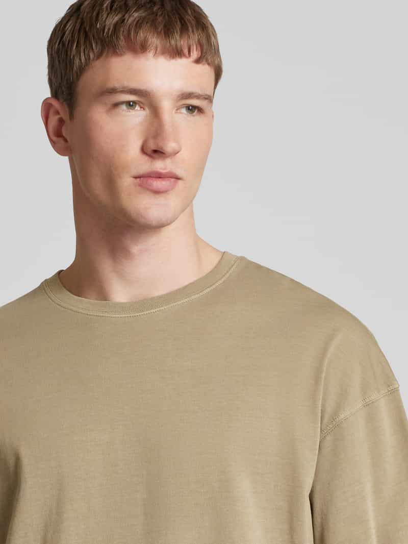 jack & jones T-shirt met geribde ronde hals model 'CHARGE'