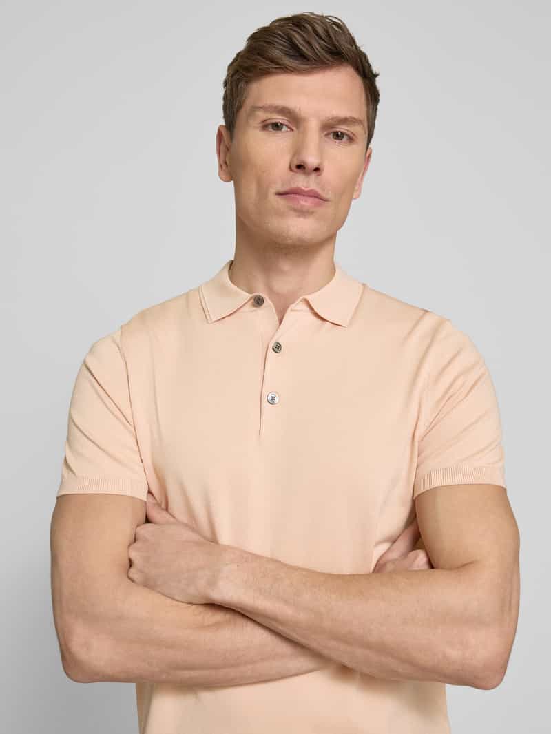 Profuomo Regular fit poloshirt met elastische boorden
