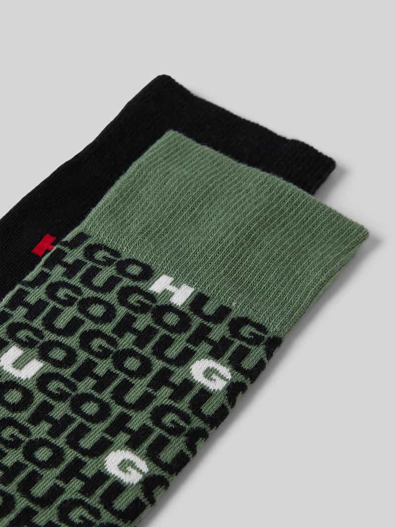 HUGO Sokken met labelstitching in een set van 2 paar