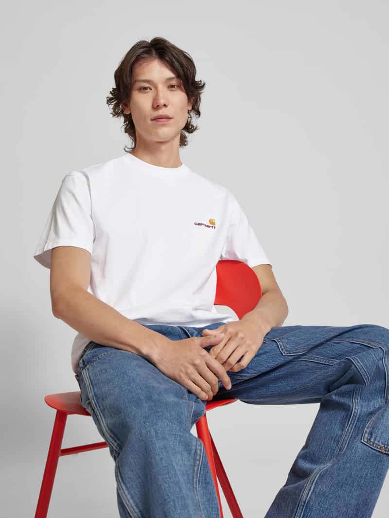 Carhartt Work In Progress T-shirt met labelstitching model 'American'