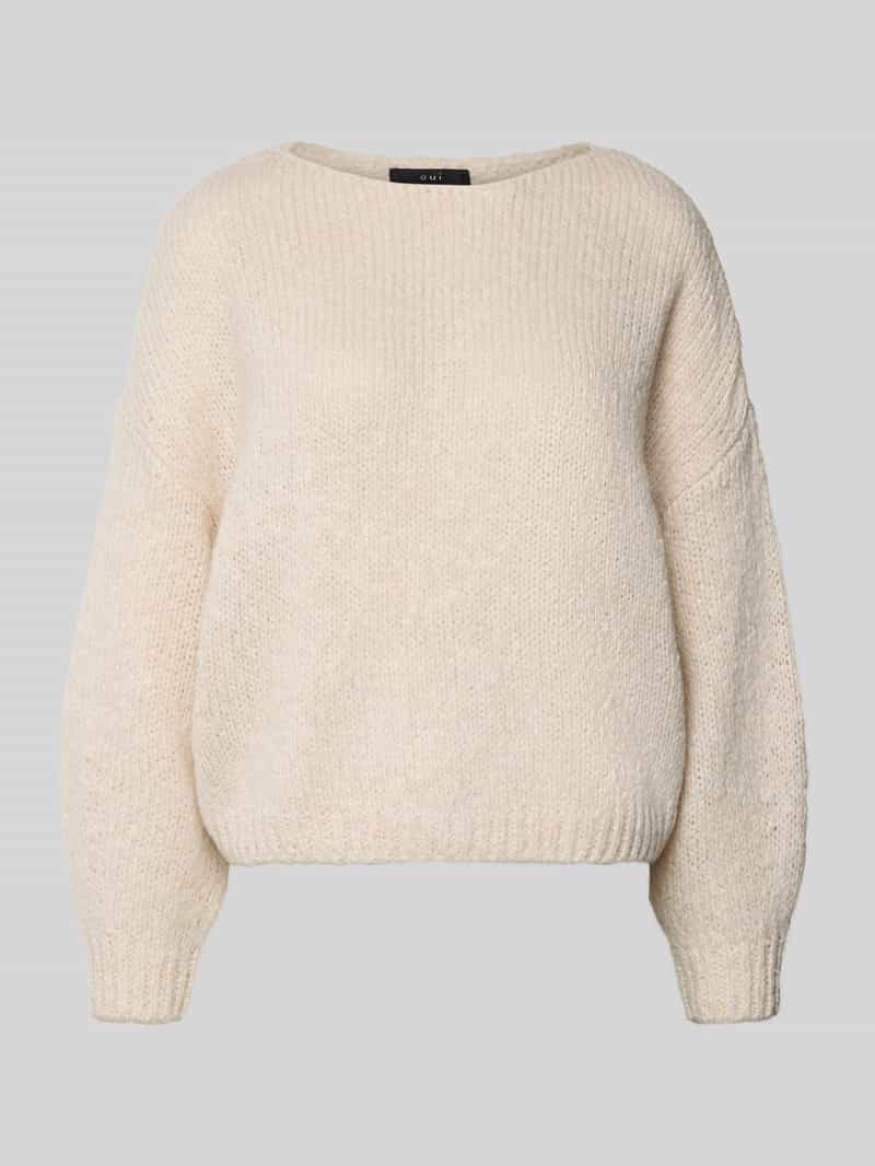 Oui Gebreide pullover met ronde hals