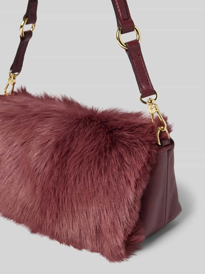 abro Handtas van leer met imitatiebont model 'MILA'