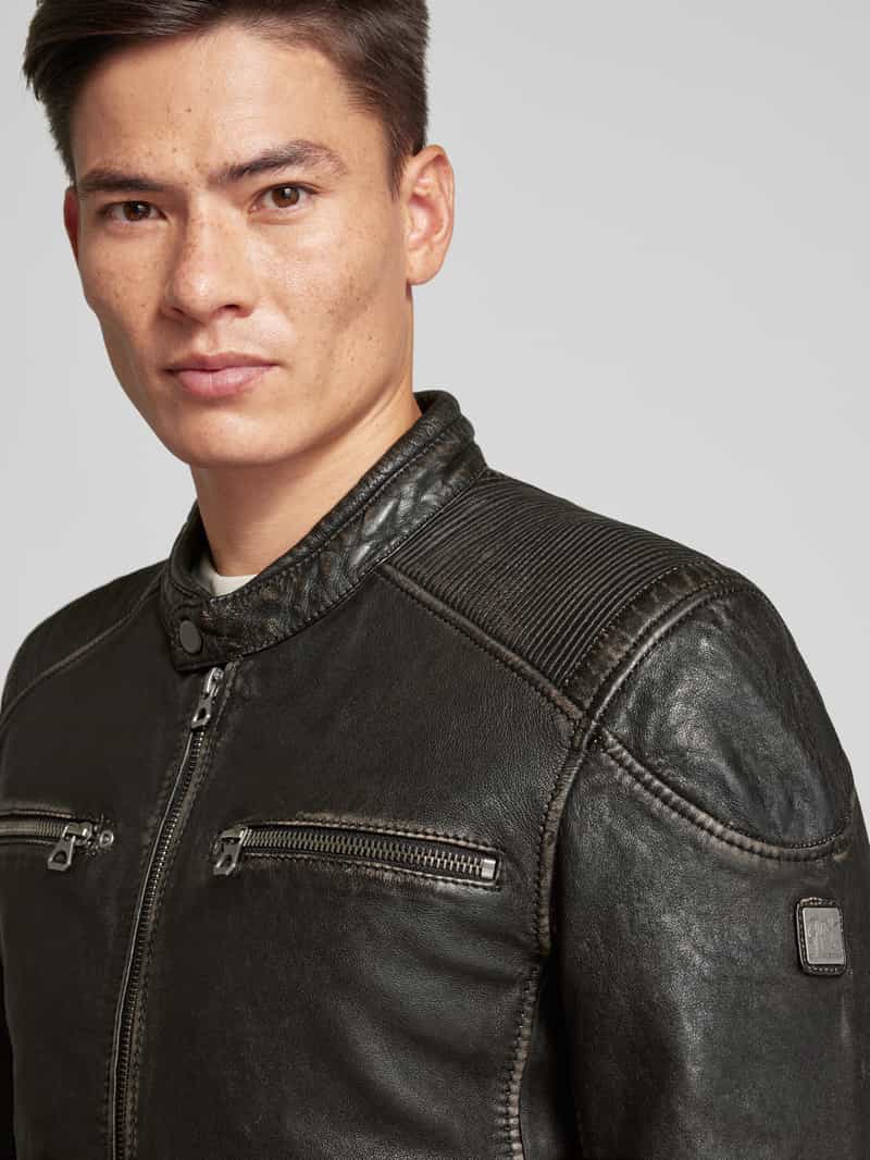 gipsy Leren jack met ritszakken model 'DERRAN 2'