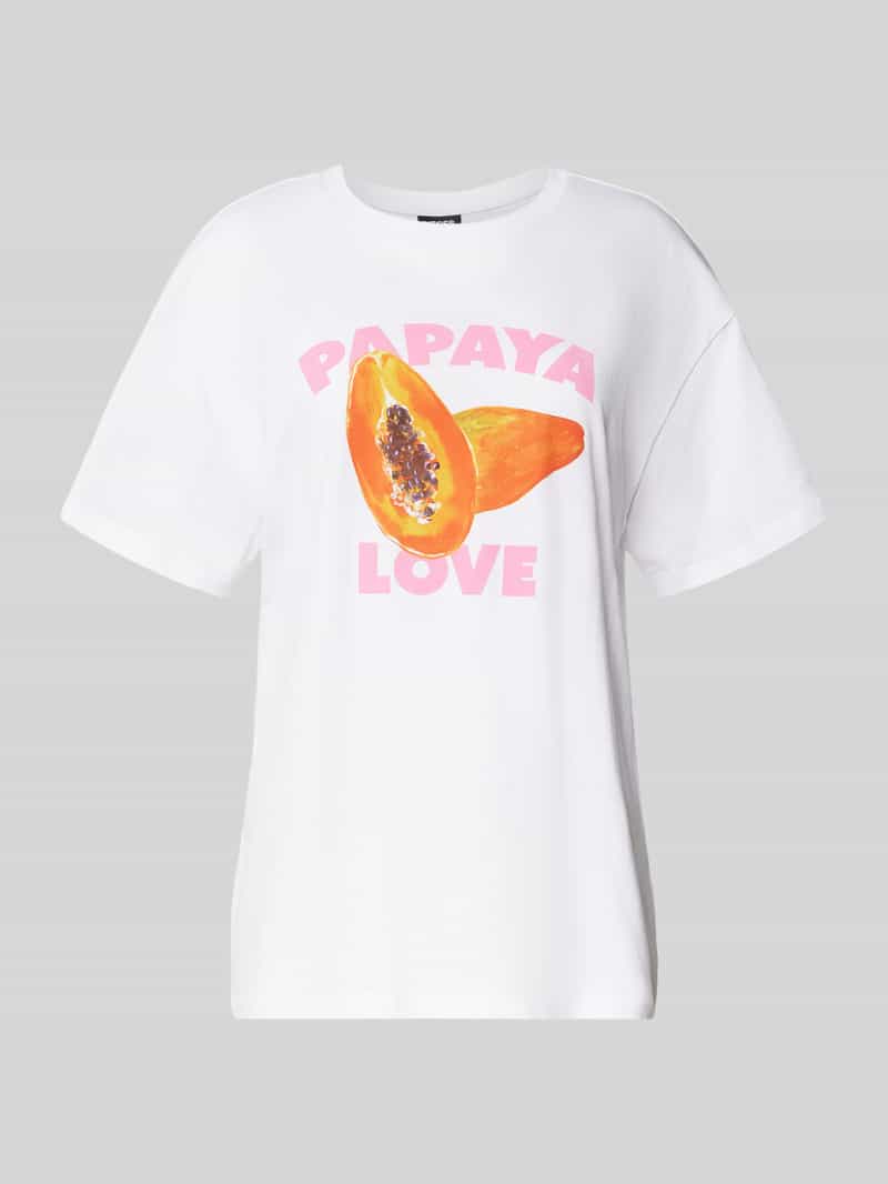 Pieces Comfort fit T-shirt van puur katoen model 'THEA'