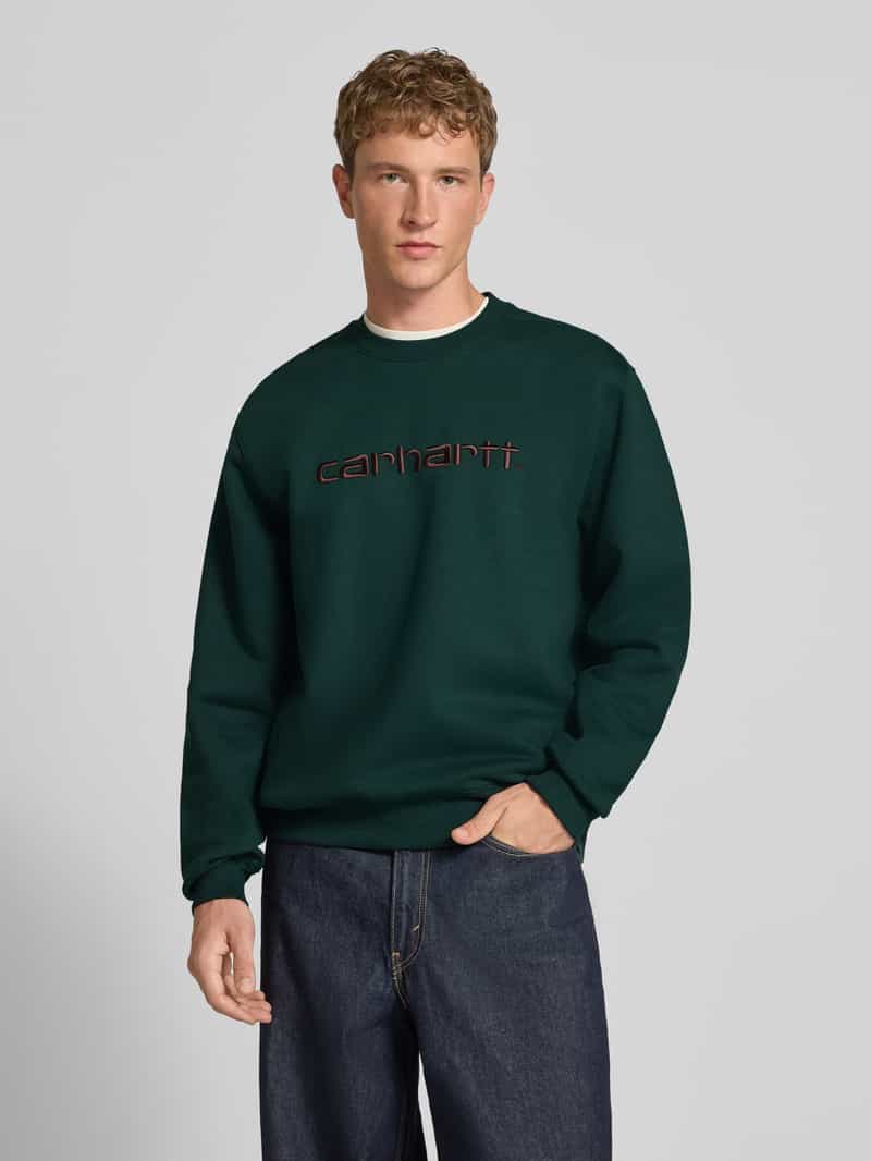 Carhartt Work In Progress Regular fit sweatshirt van katoenmix met geborduurd logo