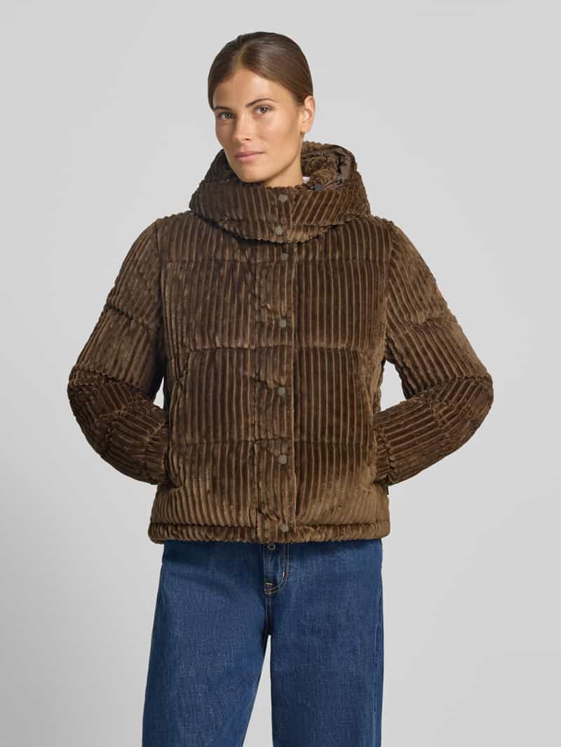 Save The Duck Jack met labelpatch en capuchon model 'NADEGE'