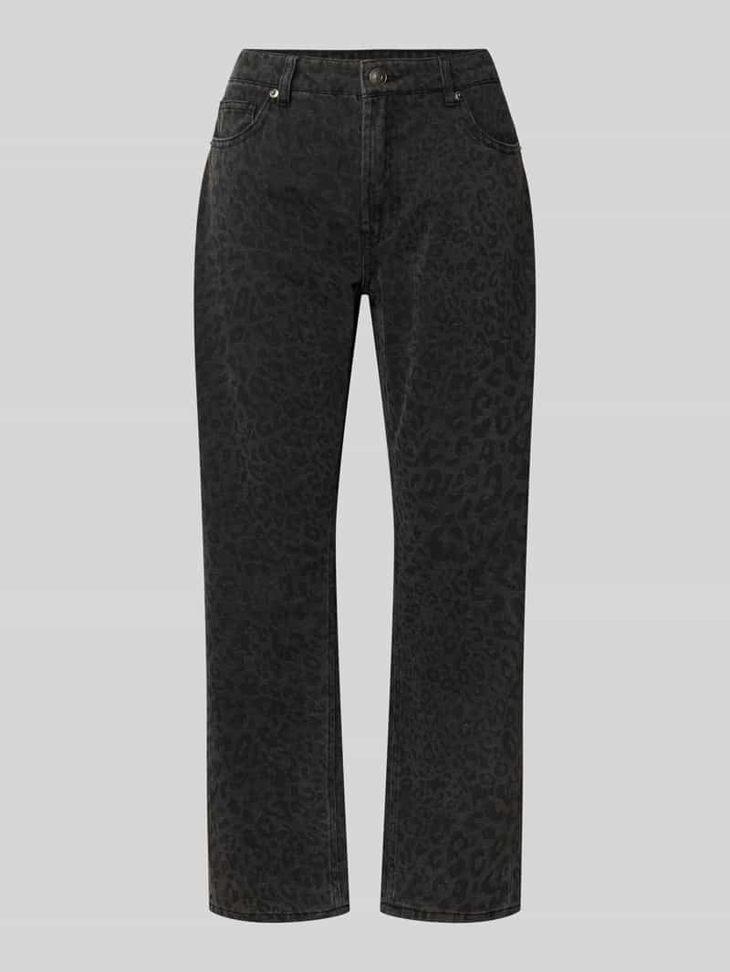 Juvia Mid waist jeans met dieren-denimlook